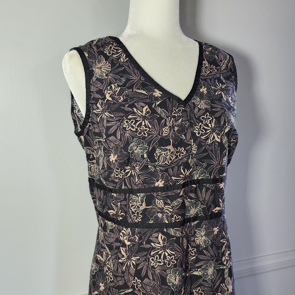 Vintage Croft & Barrow Tropical Hawaiian Vacation Purple Sleeveless A-Line Dress - Picture 5 of 6